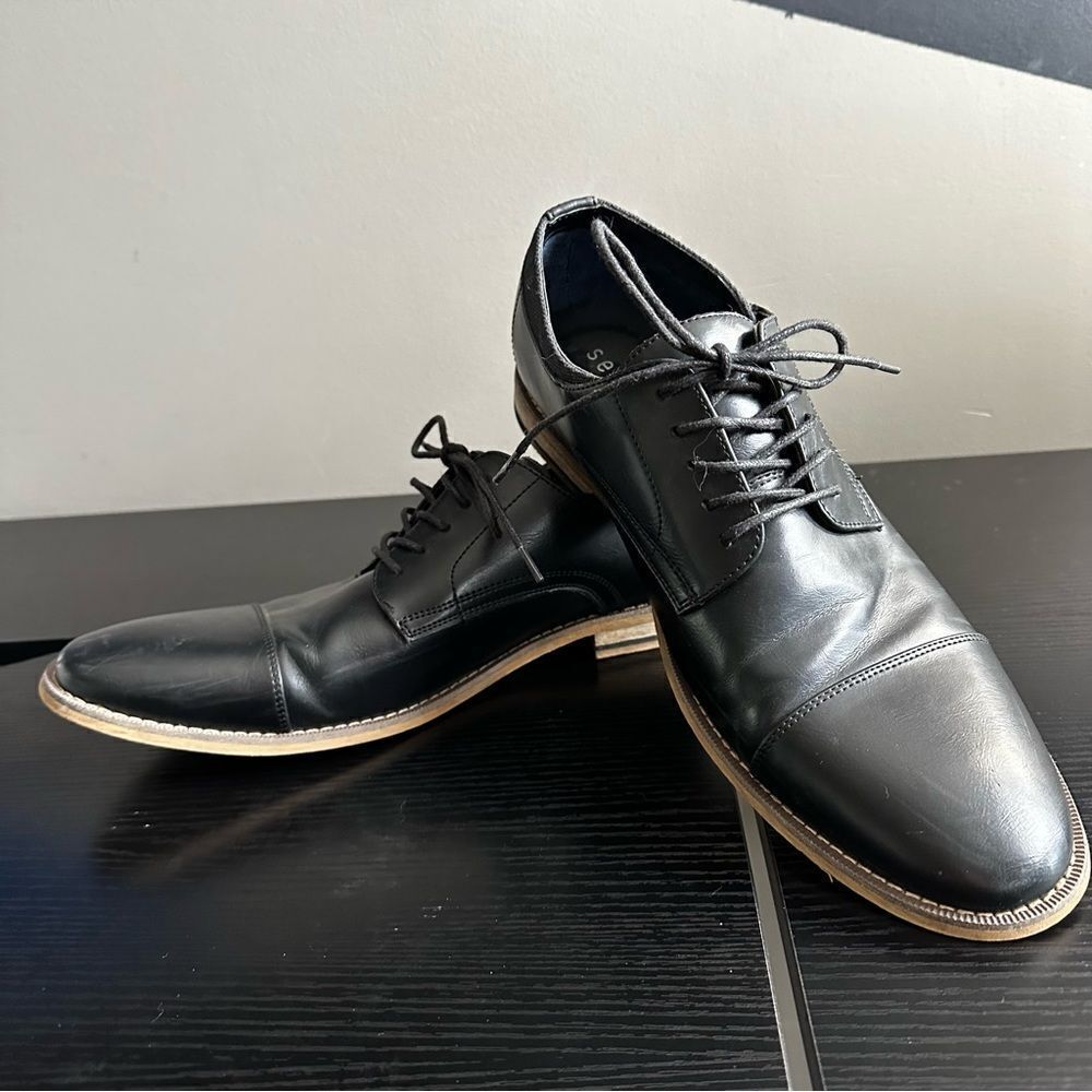 Seven 91 Leather Cap Toe Dress Lace Up Loafer, 10.5
